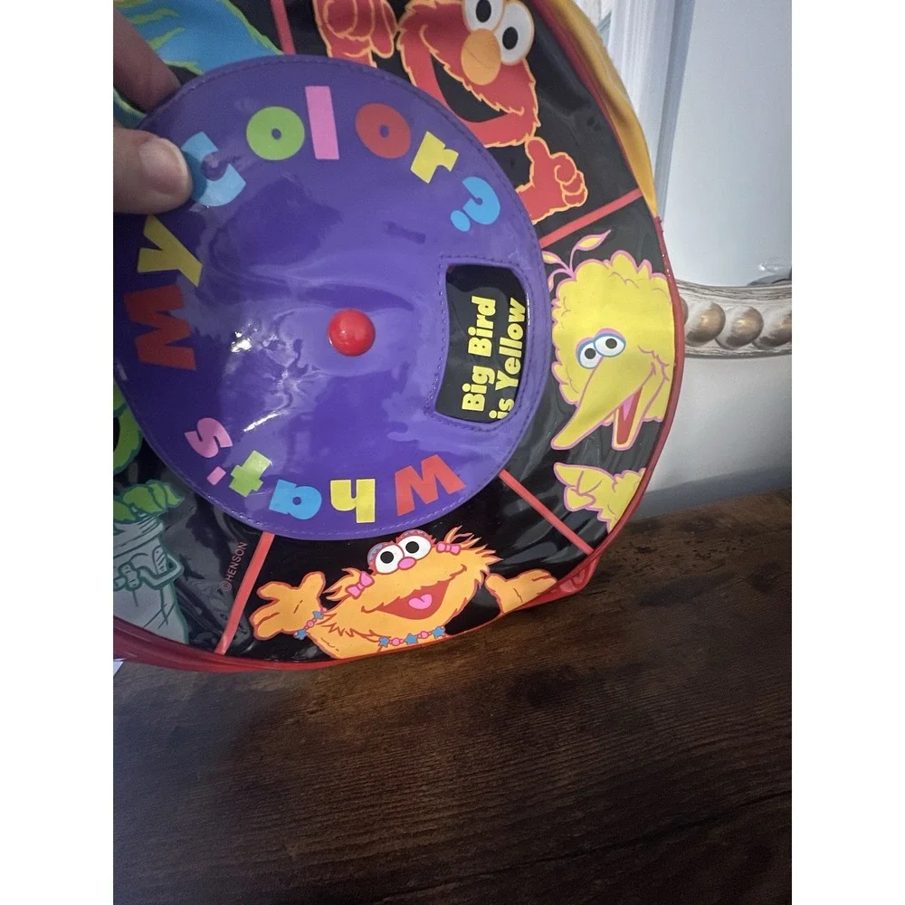 Vintage Sesame Street Round Backpack Cookie Monster Elmo Spinner Wheel Romar